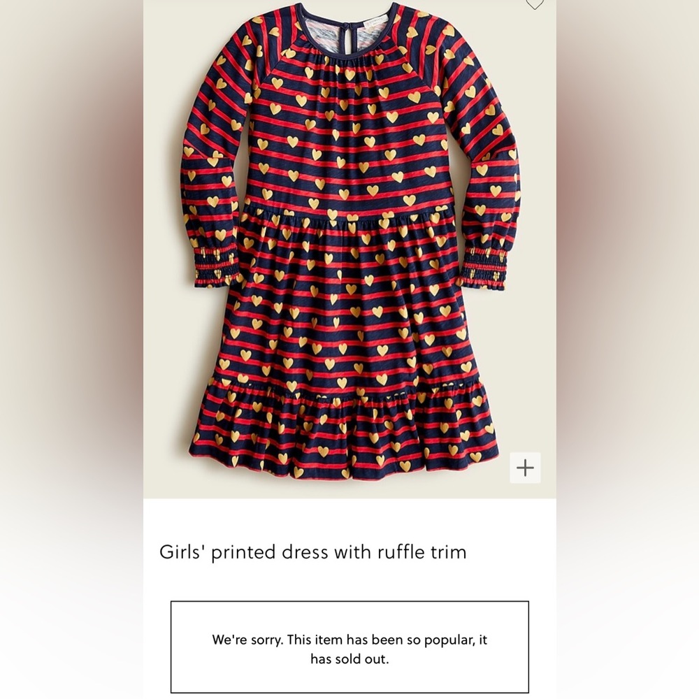 NEW / crewcuts Girls' printed dress with ruffle trim